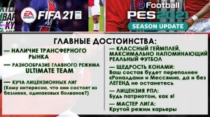 FIFA 21 VS PES 21 САМЫЙ ОБЪЕКТИВНЫЙ ОБЗОР