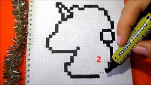 Как нарисовать Единорог Новый Год по клеточкам How to Draw Unicorn Pixel Art