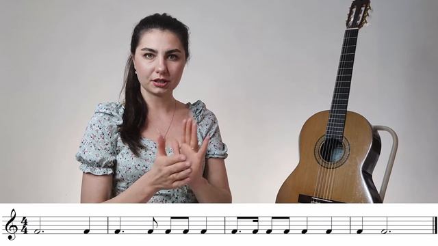 Уроки игры на гитаре / Юлия Салембаева. Урок № 5: Паузы. Ноты под лигой. Нота с точкой. смотреть онлайн