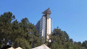 Пицунда. Жилье, отель у моря Мон Ами в Пицунде. Пляж. Море???