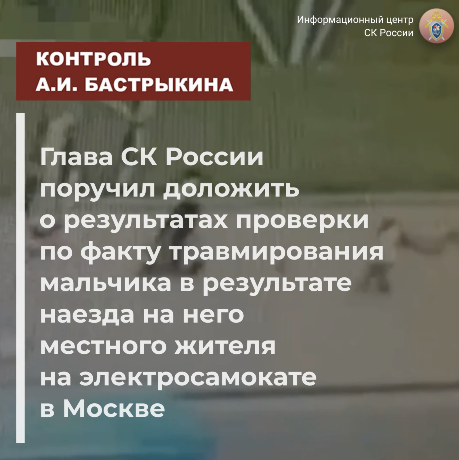 Глава СК России поручил доложить о результатах проверки по факту травмирования мальчика
