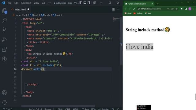 String includes Method in javaScript || JS Tutorial for Beginners in 2022
