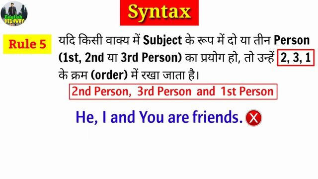 Syntax | Error Detection and Correction Trick | Syntax Rules | Error Correction in English Grammar