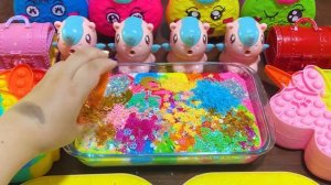 INTERESTING WITH CLAY, GLITTER, MAKEUP & RAINBOW !Mixing Random into GLOSSY Slime #2091