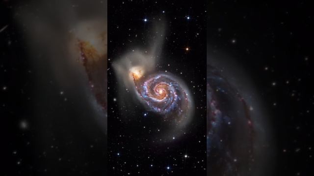 Capturing the whirlpool galaxy with a large telescope