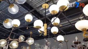 Подвесной светильник с плафонами в виде шаров Maytoni MOD048PL-09G Nostalgia