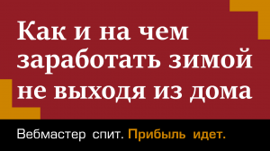 На чем заработать зимой, не выходя из дома