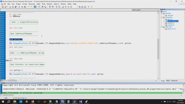 x86Assembler#90: Ассемблер Как получить список функций DLL смотреть онлайн