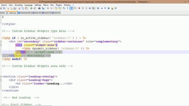 Wordpress Theme Development tutorial from scratch (Part 12) Display Dynamic Sidebar to Wordpress