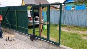 Откатные ворота с встроенной калиткой электрозамком и автоматикой. Могилев ТХ.