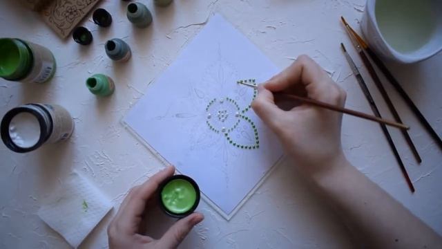 Обзор акриловых красок Tury design. "Обратная" точечная роспись акриловыми красками по стеклу
