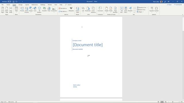 How to Make a Cover Page in Word