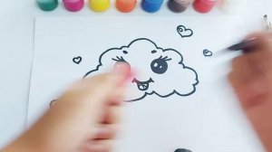 How to draw clouds for kids | Как рисовать облака для детей | Cómo dibujar nubes para niños