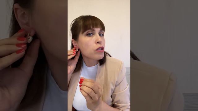 Серьги сердечки в форме сердца из натурального перламутра - на каждый день, застежка гвоздик фианит