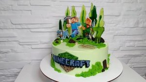 Торт в стиле Minecraft. Идея оформления.