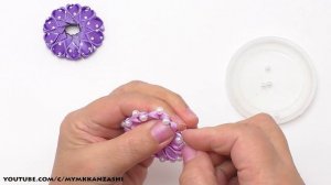 МАЛЕНЬКИЕ РЕЗИНКИ КАНЗАШИ С БУСИНАМИ МК / DIY Kanzashi Tutorial МойМК