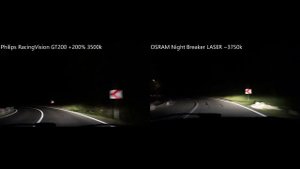 Philips RacingVision GT200 vs OSRAM Night Breaker LASER