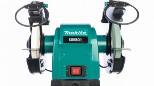 Надежный профессиональный точильный станок для заточки инструментов в мастерской MAKITA GB801