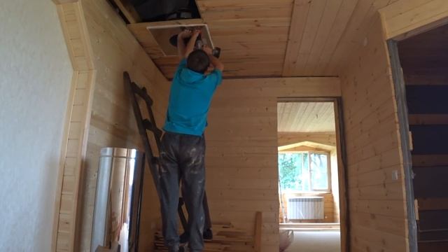 Монтаж сэндвич дымохода на кирпичную печь...