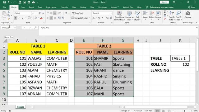 vlookup with 2 lookup tables