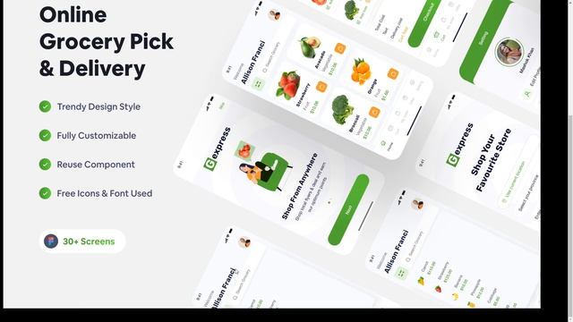 Gexpress - Grocerry Shop App Figma Template ui kit 14 смотреть онлайн
