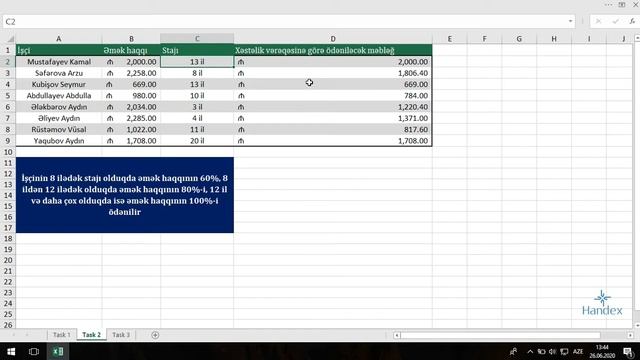Excel Praktiki tapşırıqlar , Modul#1 | Excel practise | Excel pratiği | Практика в Excel смотреть онлайн