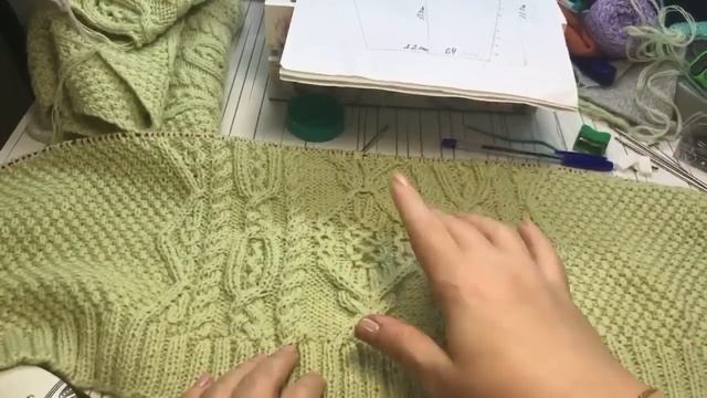 Вяжем кардиган вместе. Линия плеча. смотреть онлайн