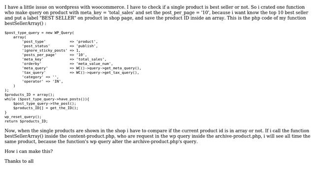 Wordpress: Create global array to compare inside a query смотреть онлайн