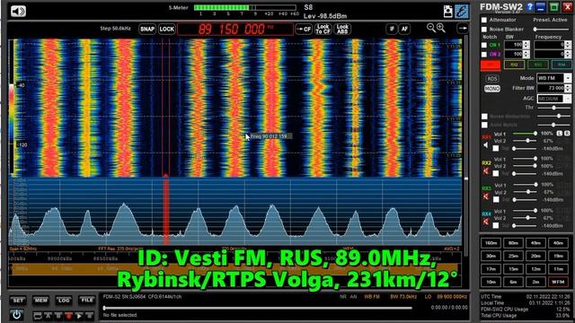 02.11.2022 20:39UTC, [Tropo], Вести ФМ, Рыбинск, 89.0МГц, 231км.