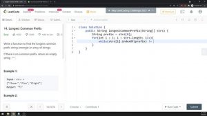 LeetCode 14 | Longest Common Prefix | IndexOf | Java