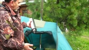 Установка печки в палатке