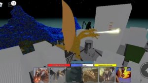 играем в roblox в игре Годзилла Universe и игра за кинг гидору.