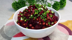 Салат из свеклы с зеленым горошком. Вместо винегрета.