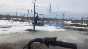 Снегоход - БУРАН ПО БОЛОТУ, ПО НАЛЕДИ. ЗАСТРЕВАЕМ. 28 КМ В ПУТИ ЗА 7 ЧАСОВ. Часть 2