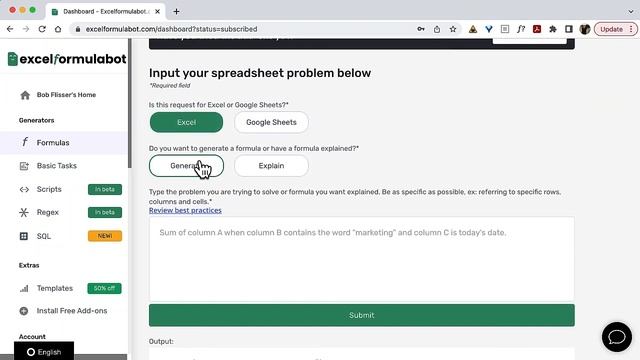 Excel Formula Bot