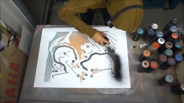 Трафарет. Часть процесса.