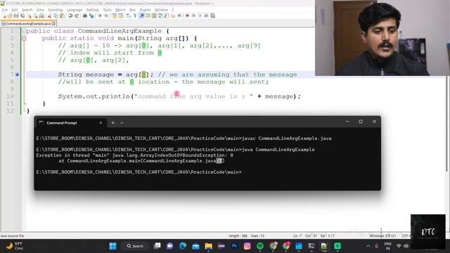 How to pass data to the java main method? What are command Line Arguments in Java? | DineshDTC