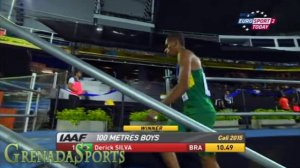 Derick Silva of Brazil wins Semi-Final 3 Boys' 100m WYC2015