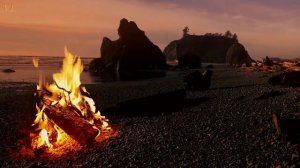 ВЕЧЕР НА МОРЕ - ЗВУК КОСТРА И ШУМ МОРЯ