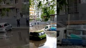 После проливного дождя в Новосибирске