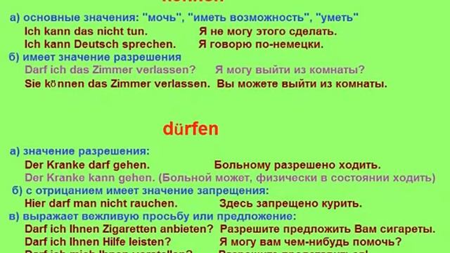 модальные глаголы / Modalverben