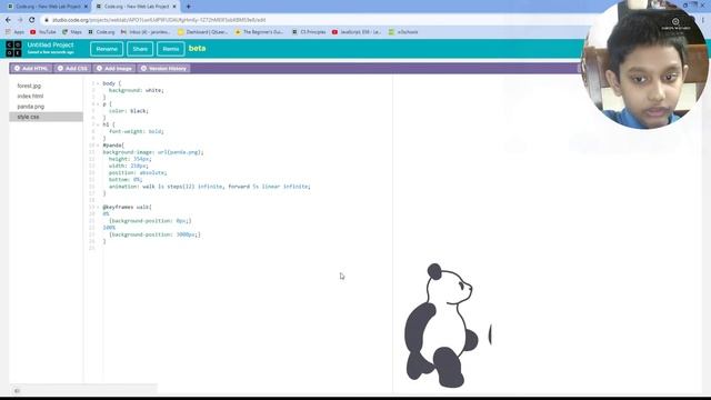 Character walking animation using CSS