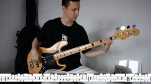 BassTabs | Funk bass | Peter O'Mara - Kangaroo | Крутой бас фанк риф Бас табы