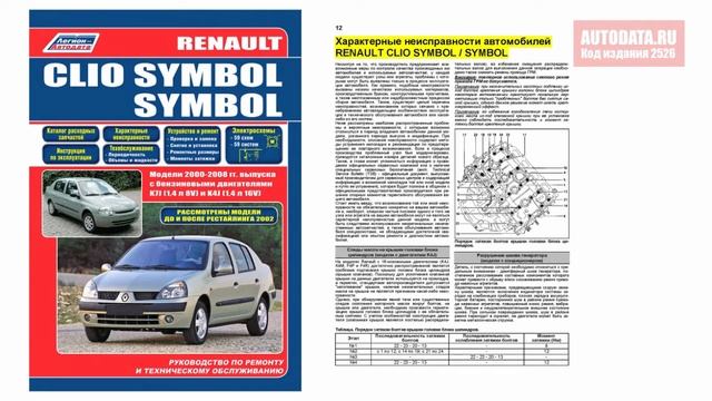 Руководство по ремонту Renault Clio Symbol, Symbol 2000-2008 бензин