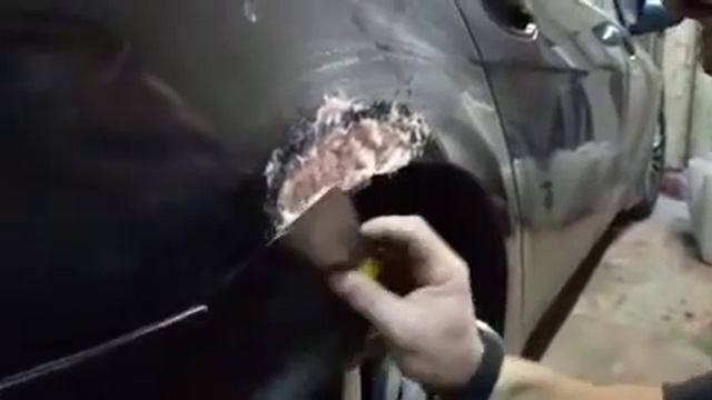 Ремонт сквозной ржавчины без сварки