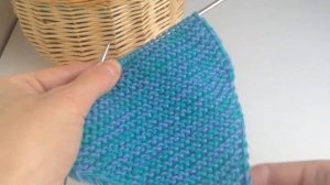 Шарф платочной вязкой спицами