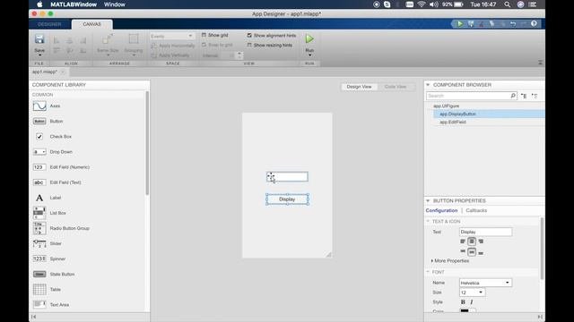 MATLAB AppDesigner | Tutorial 1 | Getting Started And Hello World App