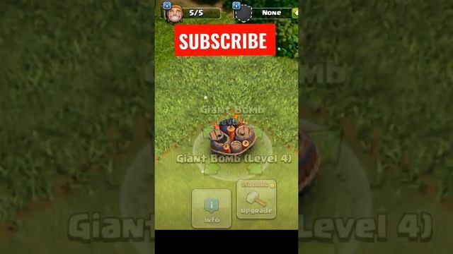 Giant Bomb Max In 15 Sec. | All Levels Of Giant Bomb | Clash of Clans - Coc #shorts