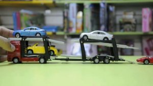 Игрушка Грузовик Автоперевозчик и 4 легковых автомобиля "ТехноПарк" 134236