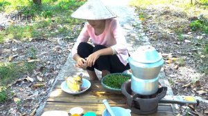 Steam Fighting Hen with Polyscias Fruticosa - Simple Everyday Life | Little Village Girl  #19